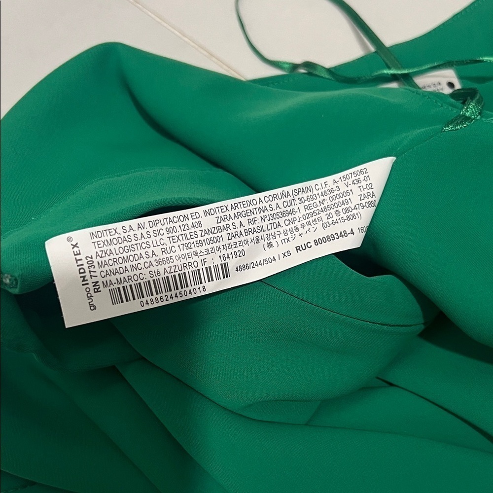NWOT Zara Emerald Green Drape Top Size XS - Picture 5 of 6